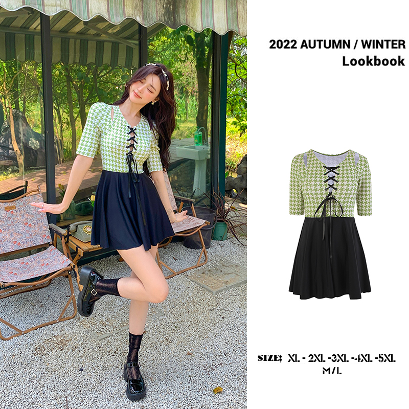 nazal遮肚胖mm200斤泳衣女大码