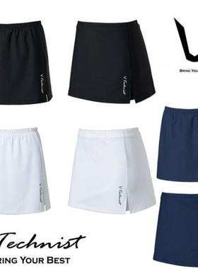 韩国代购直邮TECHNIST羽毛球服23清仓刺绣标速干侧开叉半身短裙