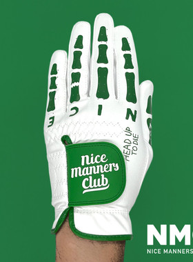 韩国代购直邮NMC高尔夫手套绒面合成革印花字母透气男女左手潮品