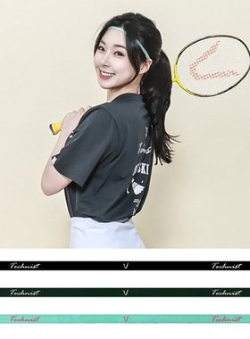 韩国代购直邮TECHNIST新款2024羽毛球运动头带多色3条拼色发带