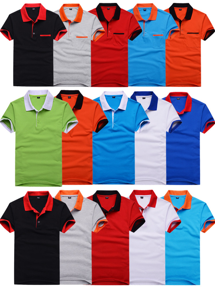 工作服男夏季短袖翻领t恤定制polo广告衫工厂服工衣订做印绣logo