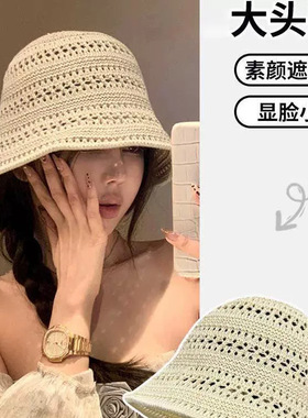 渔夫帽女夏季防晒帽沙滩草帽透气