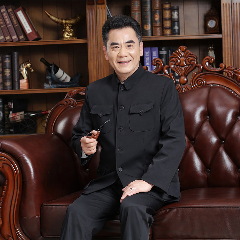 春夏中山装男中老年人上衣外套老中山装