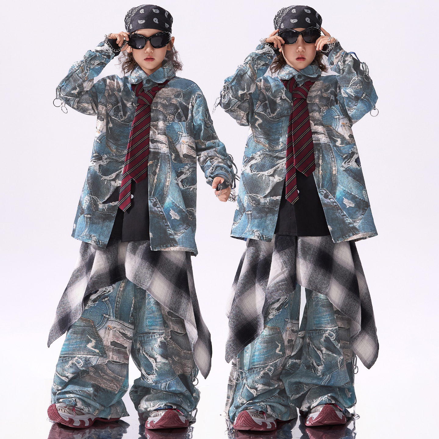 少儿HIPHOP爵士舞牛仔表演服套装