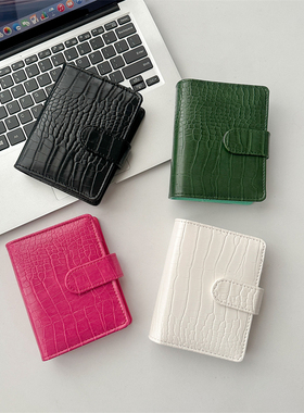 A7鳄鱼纹理外皮活页夹马卡龙笔记本手帐本记事本子商务时尚办公