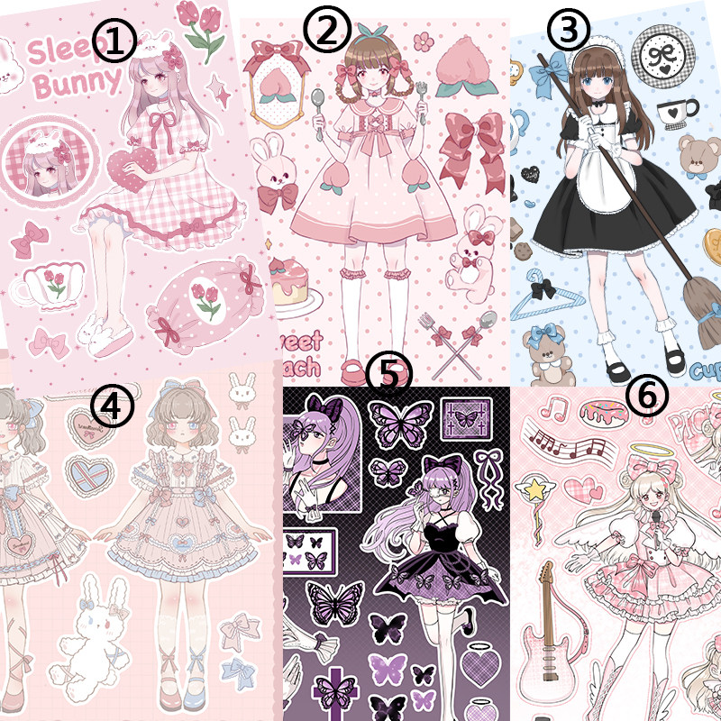 原创插画师正版授权咕卡贴纸手账镭射少女爱豆照片装饰贴纸素材