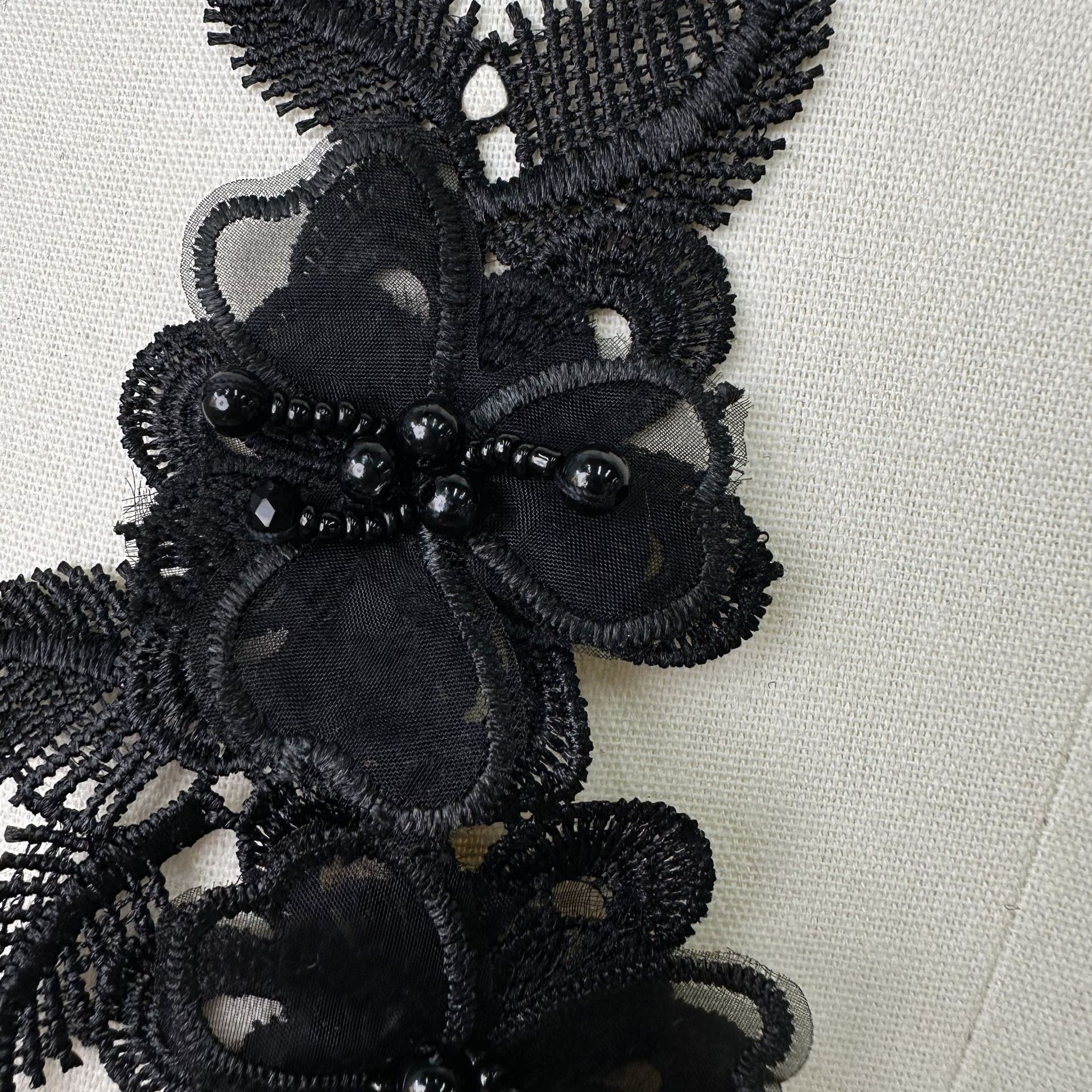 包邮黑色欧根纱立体花朵服装辅料花边DIY手工家居布艺饰品配饰,居家布艺,花边,淘宝优惠券,粉丝福利购,淘宝优惠卷