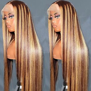 30Inch Ombre Highlight 13X6 For Wig Human Lace Hair Front