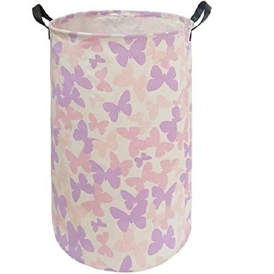 Butterfly Storage Basket Canvas Laundry Basket Foldable Wate