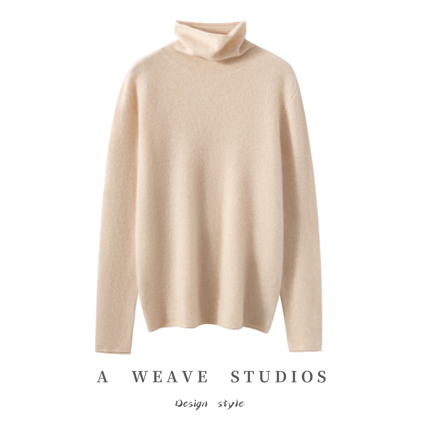 高领100%纯山羊绒衫女堆堆领一线无缝宽松纯色毛衣百搭针织打底衫,女装/女士精品,羊绒衫,淘宝优惠券,粉丝福利购,淘宝优惠卷