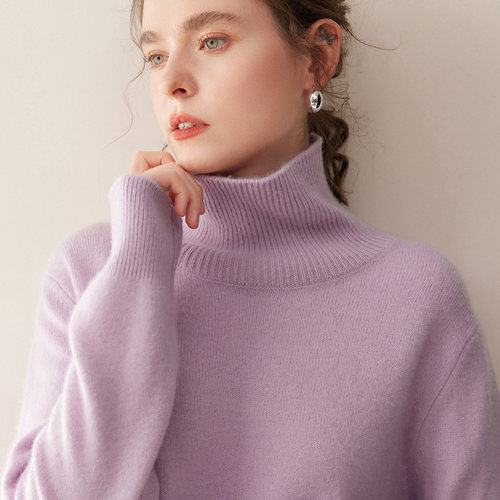 王菲同款！高领山羊绒衫女加厚宽松保暖针织毛衣宽松慵懒风打底衫