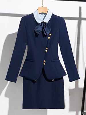 空姐职业套装女秋季新款西装套裙正装女教师售楼部酒店前台工作服