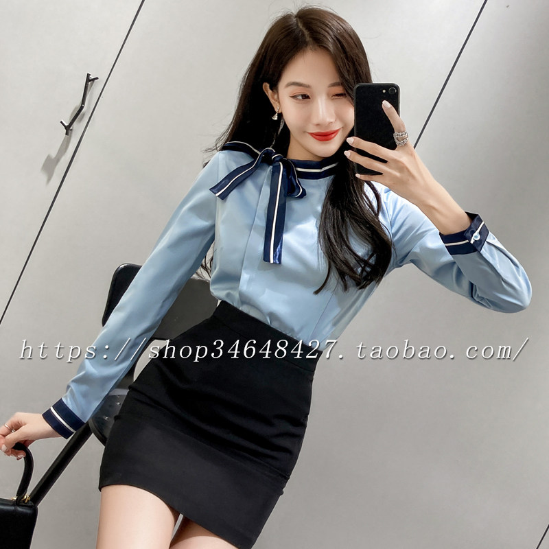 工作服女高端职业套裙气质干练韩版美容师技师服春秋长袖职业套装
