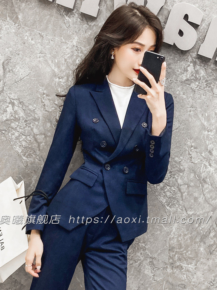职业装套装务员面试服装女西装套裤酒店工作服女空姐制服OL套装