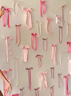 ins蝴蝶结丝带背景墙派对装饰婚礼生日派对装饰用品周岁拍照道具