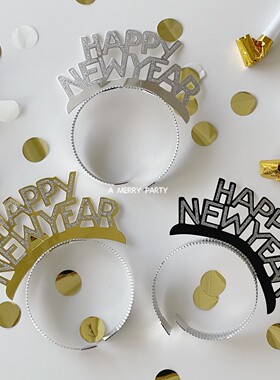 nwe year新年年会布置装饰发箍头饰聚会氛围拍照道具