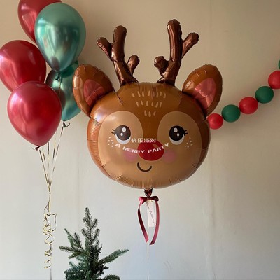 Christmas Balloons圣诞节布置装饰装扮铝膜飘空气球活动小礼物