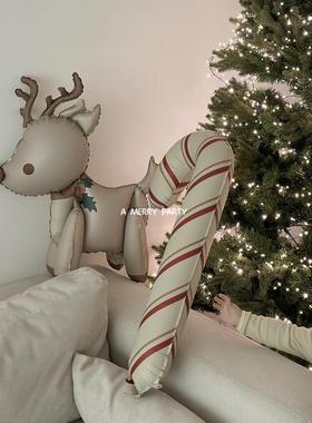 日式ins Christmas Balloons圣诞节布置装饰装扮铝膜气球氛围哑光