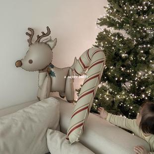 饰装 日式 Balloons圣诞节布置装 Christmas 扮铝膜气球氛围哑光 ins