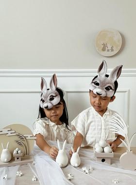rabbit mask halloween carnival party兔子狐狸表演拍照道具面具