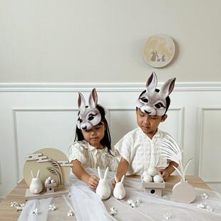 rabbit mask halloween carnival party兔子狐狸表演拍照道具面具