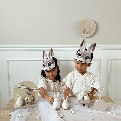 rabbit mask halloween carnival party兔子狐狸表演拍照道具面具