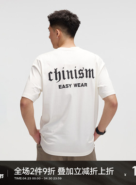 CH字母印花短袖T恤男宽松夏美式潮牌半袖情侣纯棉休闲圆领上衣