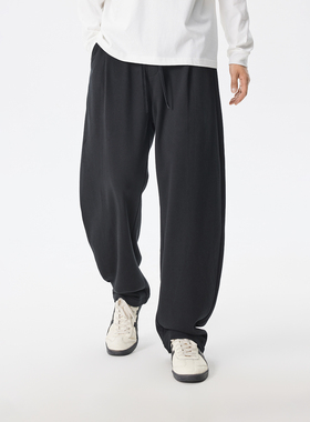 CH黑色弯刀裤男2026新款男士直筒长裤男生宽松美式裤子纯棉运动裤