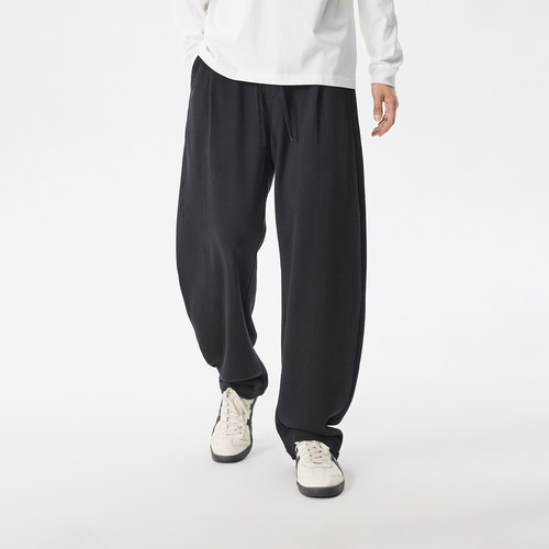 CH黑色弯刀裤男2026新款男士直筒长裤男生宽松美式裤子纯棉运动裤