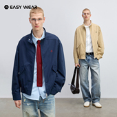 宽松男士 美式 新款 拉链外套 纯棉立领哈灵顿夹克男春季