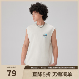 CHINISM CH和平鸽印花健身背心男潮美式休闲无袖T恤篮球运动坎肩