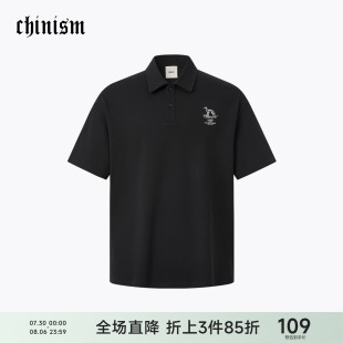凉感速干 短袖 CH黑色刺绣polo衫 t恤 男夏季 翻领休闲通勤男士