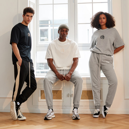 CH黑色短袖T恤男复古印花宽松男士夏季新款纯棉半袖男生夏装上衣