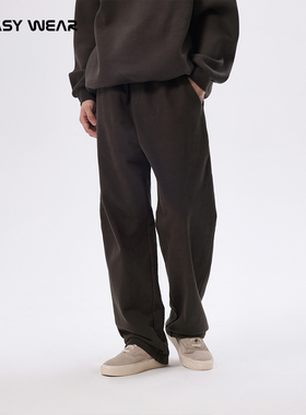 CH丨恒温保暖针织纯棉拉毛弯刀卫裤男冬季加绒加厚男生直筒休闲裤