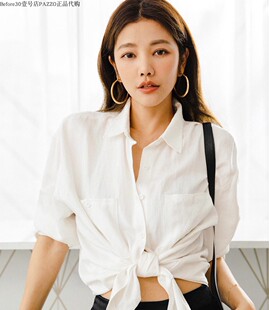 许路儿 LURE HSU R191054 前口袋落肩衬衫 夏日休闲白衬衣女士