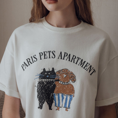 短袖可爱宠物棉男女通用T恤