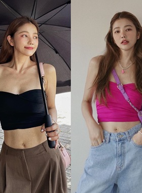 许路儿正品代购LUREHSU 221158前胸扭结露腰内搭吊带背心百搭上衣