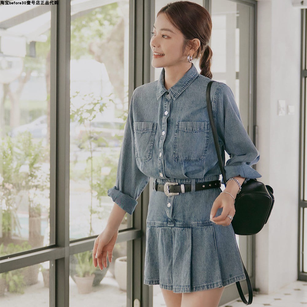 许路儿牛仔2023秋连衣裙工装