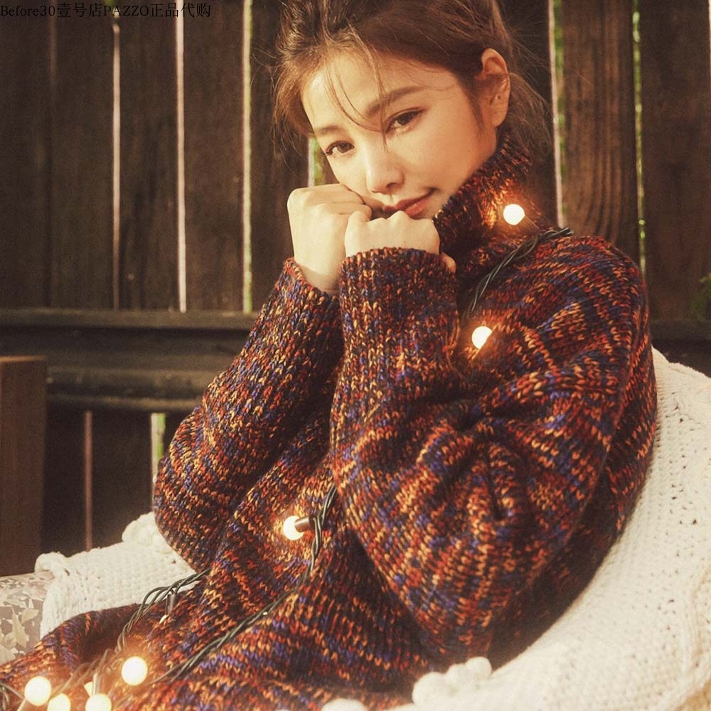 许路儿花纱高领针织衫暖暖过冬