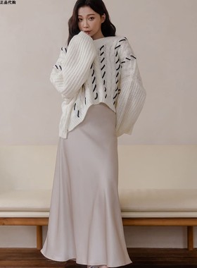 许路儿LUREHSU正品代购R232081选品系列:光泽感缎面长裙丝光顺滑