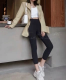 Сейчас ~ Покупка Lululemon Align Crop 21/23 Nude Classic Classic 78 -точка высокого уровня йоги высотой