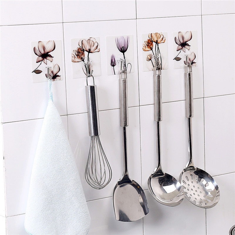 Adhesive hook strong adhesive wall white gray no trace beh