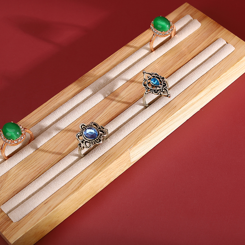 简约竹木材质戒指收纳架