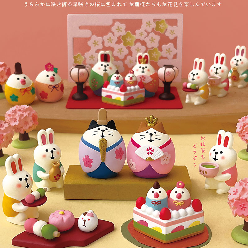 樱花女孩节甜酒侍兔/文鸟小蛋糕