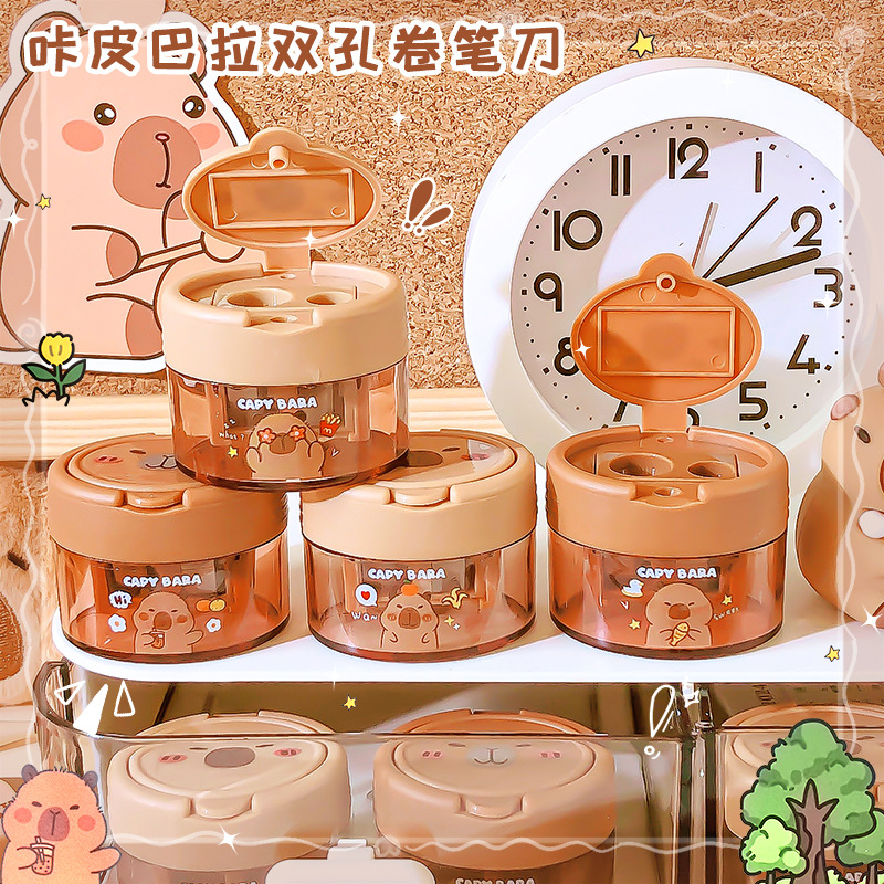 儿童三孔铅笔刀好用便携赠铅笔