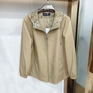 苏拉达唯825-20雪利亨宽松大码贵夫人妈妈装短款风衣外套连帽上衣