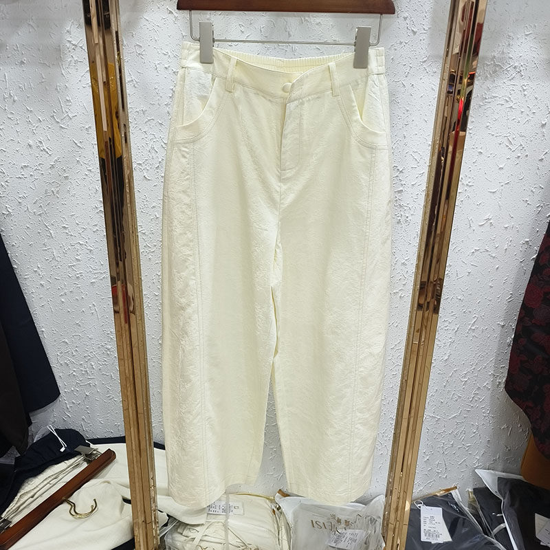 霓维斯1397-1弯刀直筒裤女款2026新春夏百搭直通裤阔腿休闲裤子