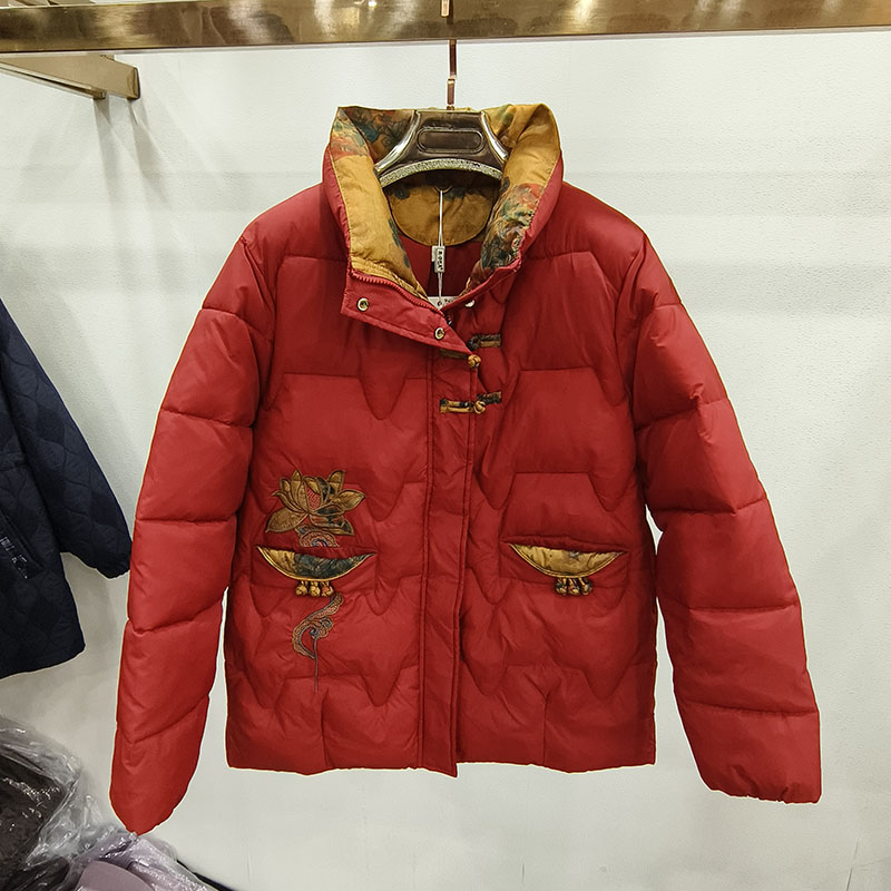 正品欣沙巴克5A85妈妈短款棉服女冬季中老年人棉衣加厚棉袄福太太