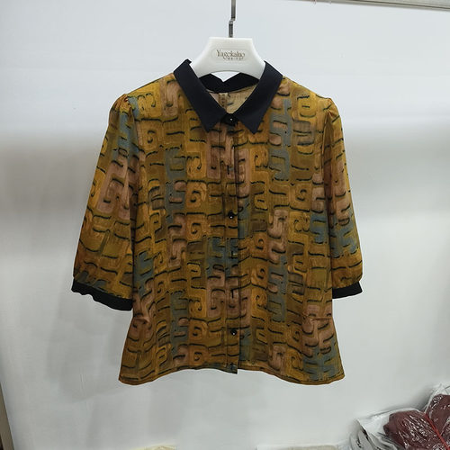商场同款丝绸真丝显瘦上衣女夏新