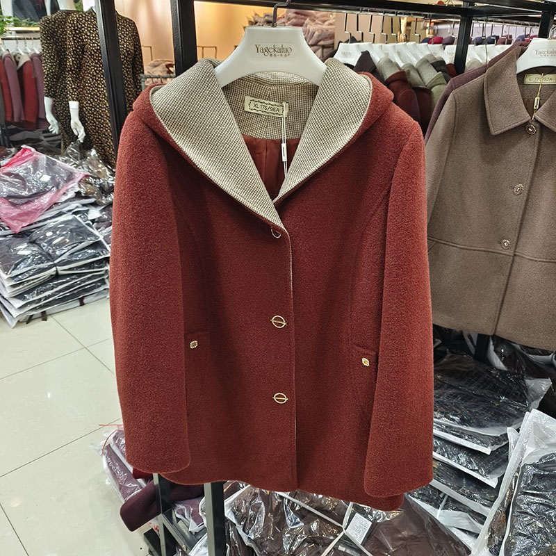 YYD8822金貂绒冬新休闲连帽毛呢